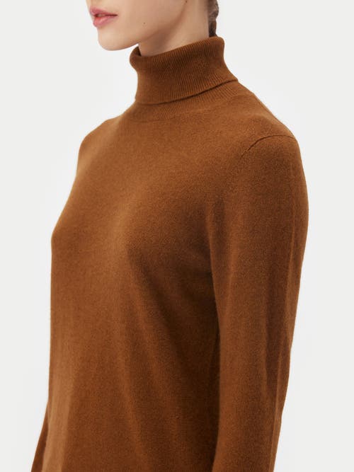 Gobi Cashmere Essential Cashmere Turtleneck Sweater In Brown
