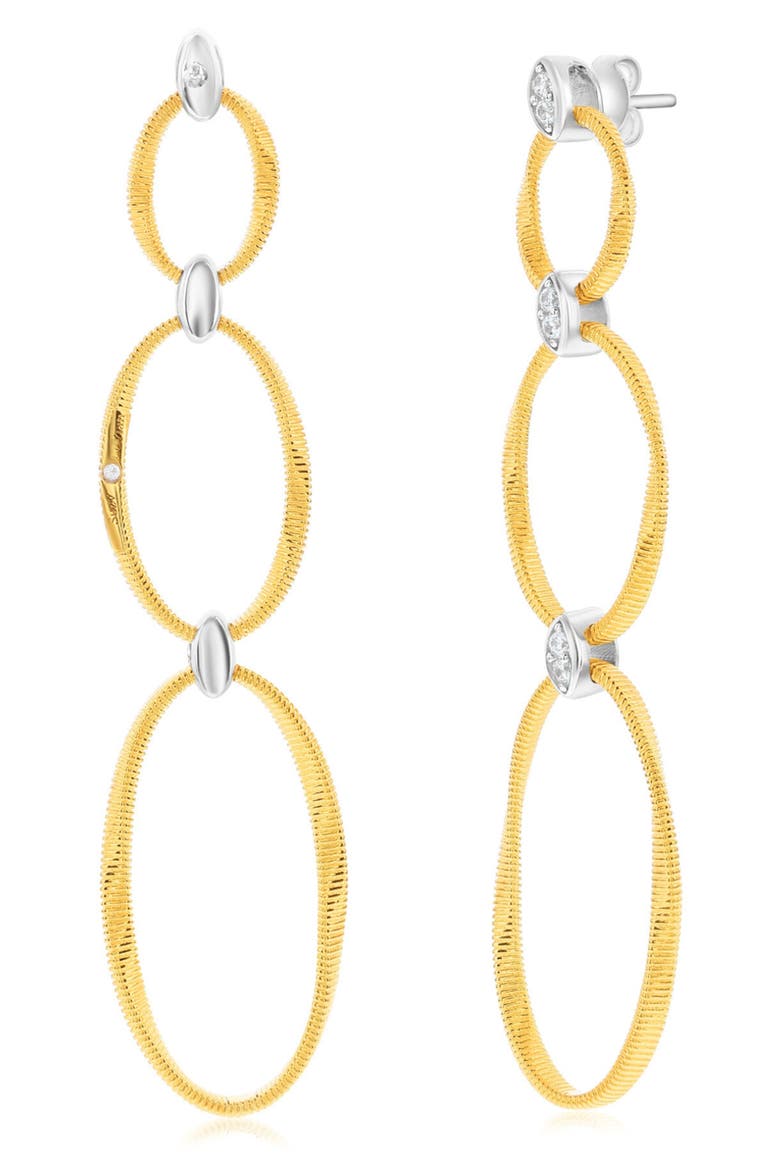 Golden Helix Double Oval Drop Earrings, Alternate, color, YELLOW