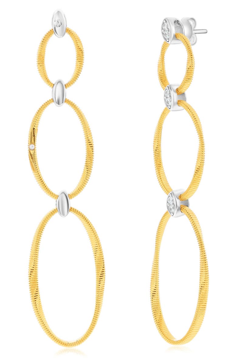 SUZY LEVIAN Golden Helix Double Oval Drop Earrings, Alternate, color, Yellow