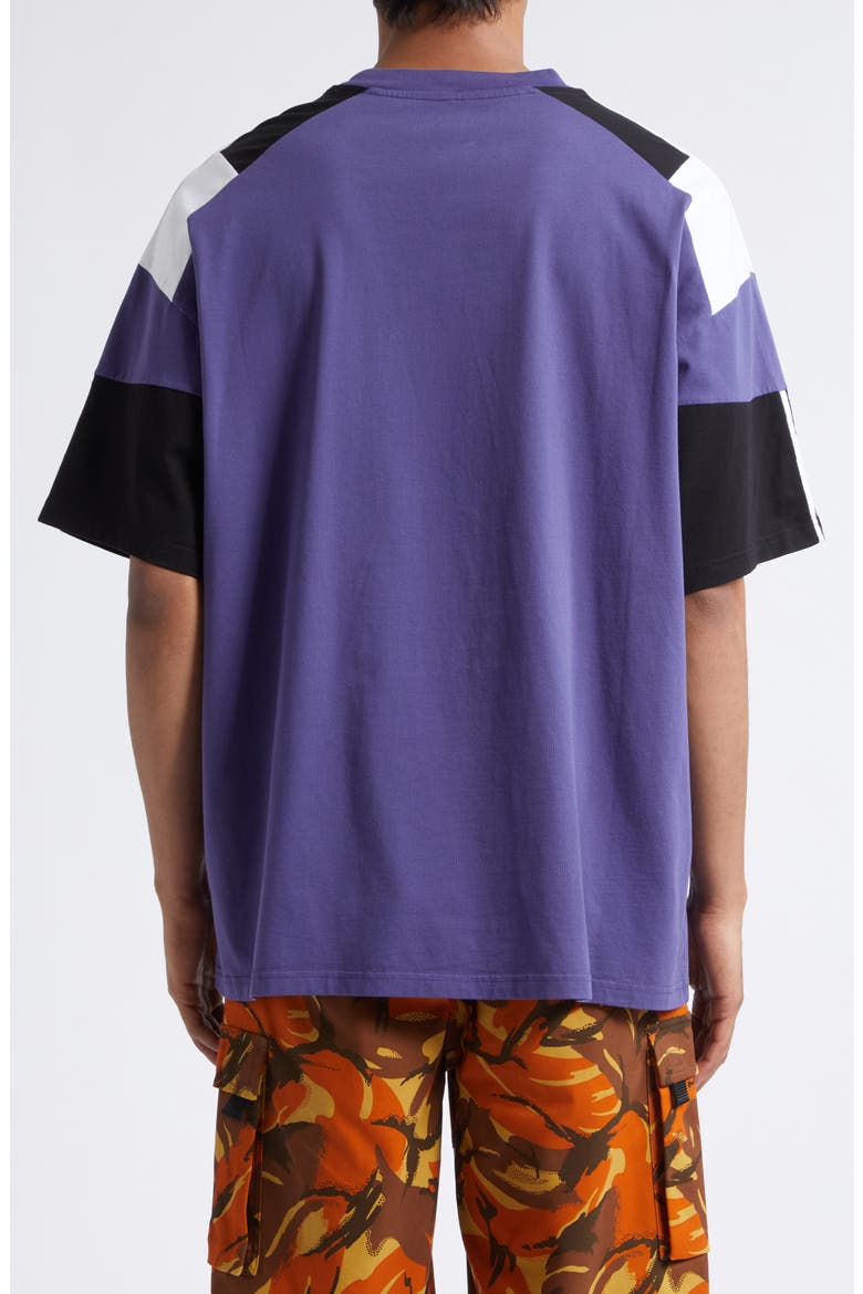 Paneled Oversize Logo T-Shirt, Alternate, color, PURPLE INDIGO
