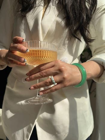 Silk Collection Agave Classic Cyan Jade Stone Bangle