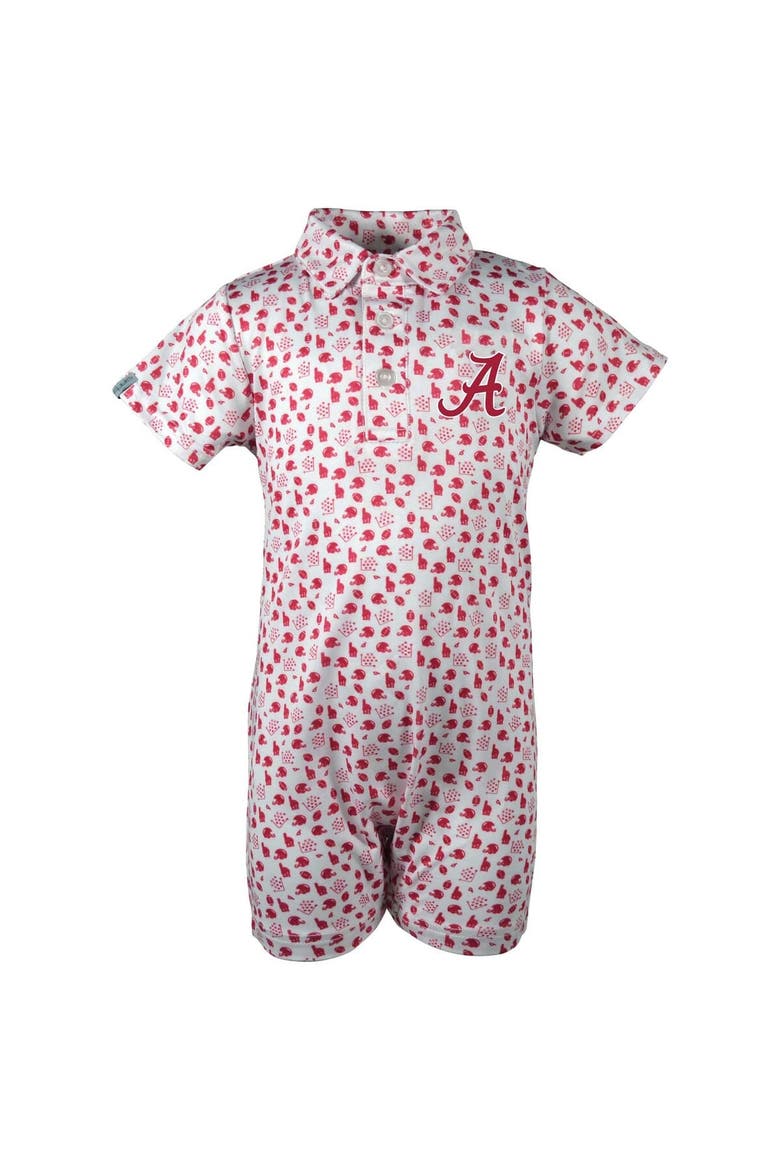Infant Garb White Alabama Crimson Tide Earnest Polo Romper, Main, color, White