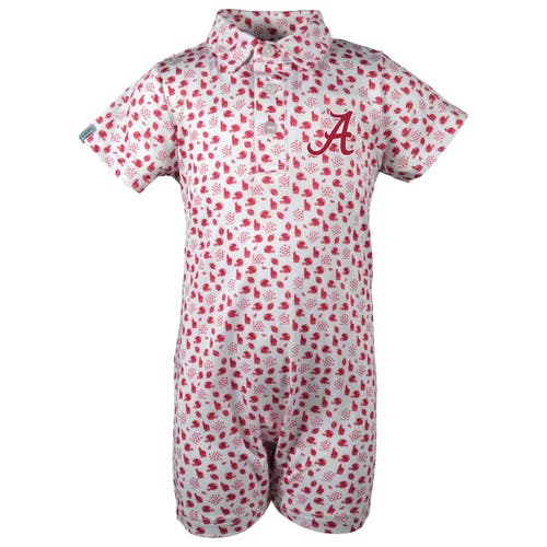 Garb Kids' Infant  White Alabama Crimson Tide Earnest Polo Romper In Red