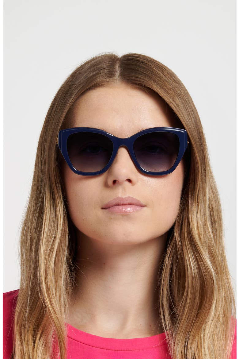 yolanda 51mm gradient cat eye sunglasses, Alternate, color, BLUE/ DARK BLUE