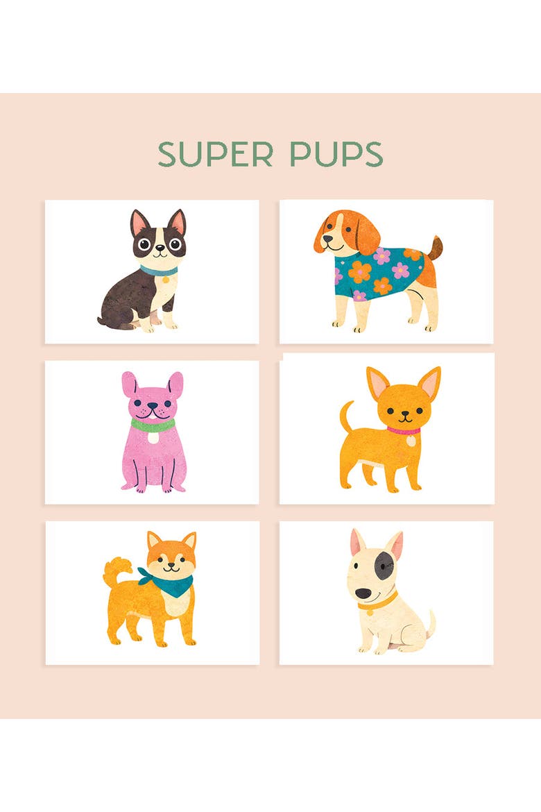Super Pups Watercolor Postcard Kit, Alternate, color, Multicolor