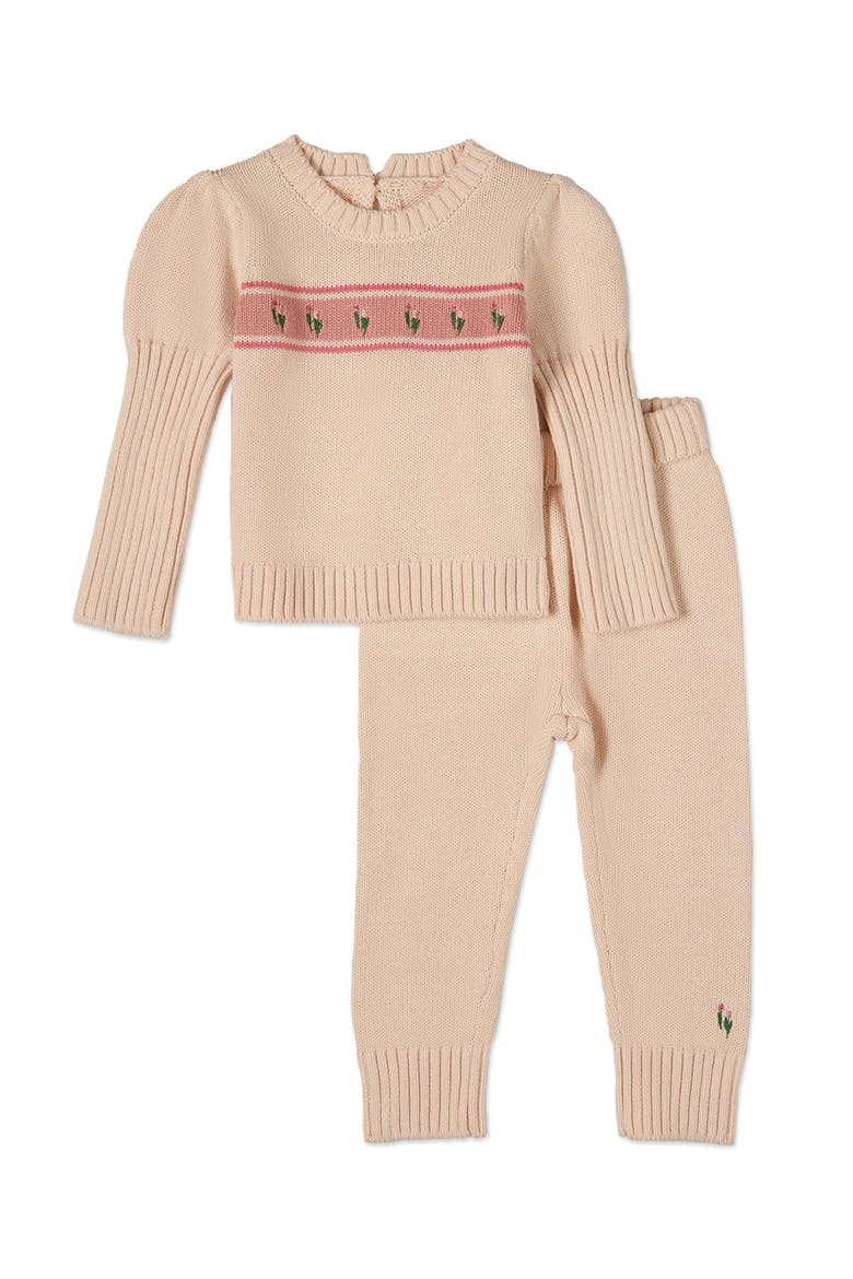 Kid's Tulips Cotton Knit Legging Set, Main, color, Pink Multi