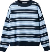 MANGO Mixed Stripe Crewneck Sweater