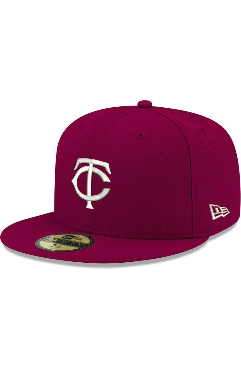 New Era Men's New Era Cardinal Minnesota Twins White Logo 59FIFTY Fitted Hat, Main, color, Cardinal