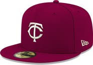 New Era Men's New Era Cardinal Minnesota Twins White Logo 59FIFTY Fitted Hat