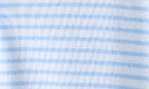 Kissy Kissy Embroidered Stripe Footie In Blue