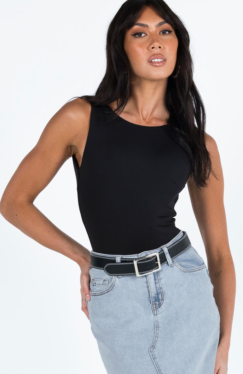 Princess Polly Batkins High Waist Denim Skirt, Alternate, color, 