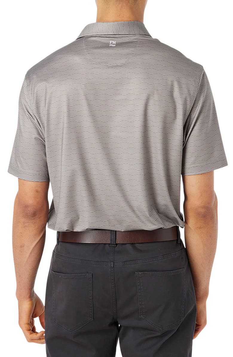 Fair Harbor Compass Performance Polo, Alternate, color, Olive Waves Print