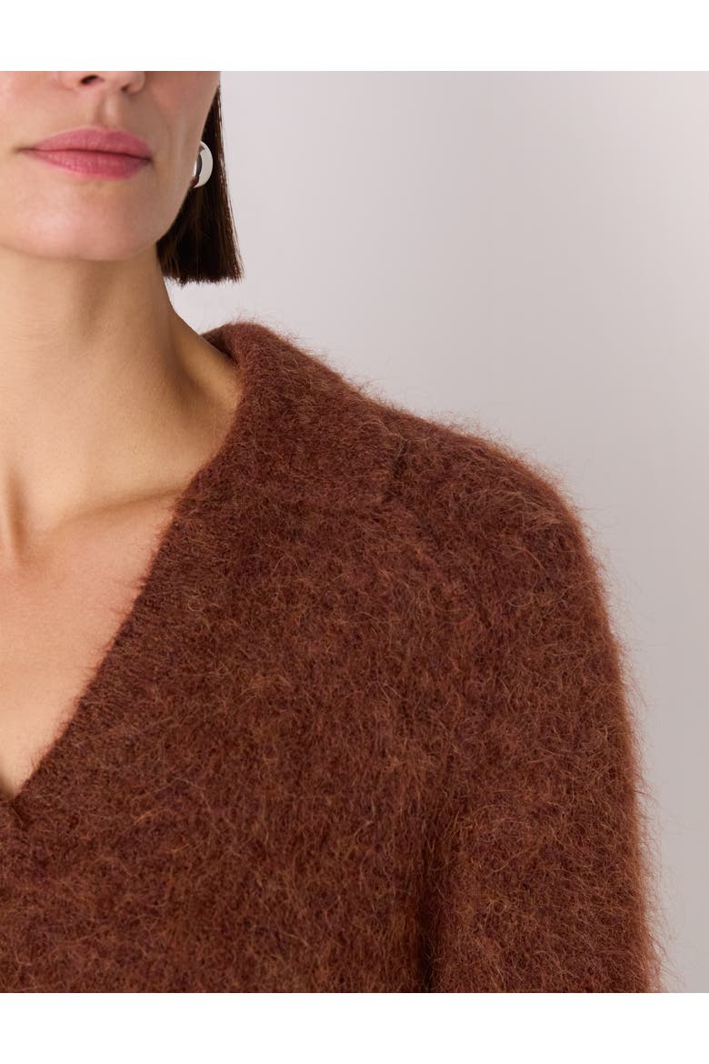 Alpaca Collar Neck Knit Sweater, Alternate, color, Rust