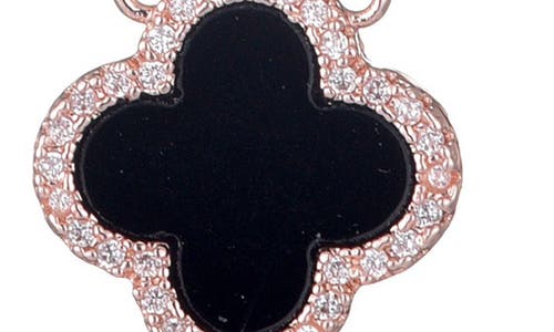 Adornia Cubic Zirconia Clover Pendant Necklace In Black