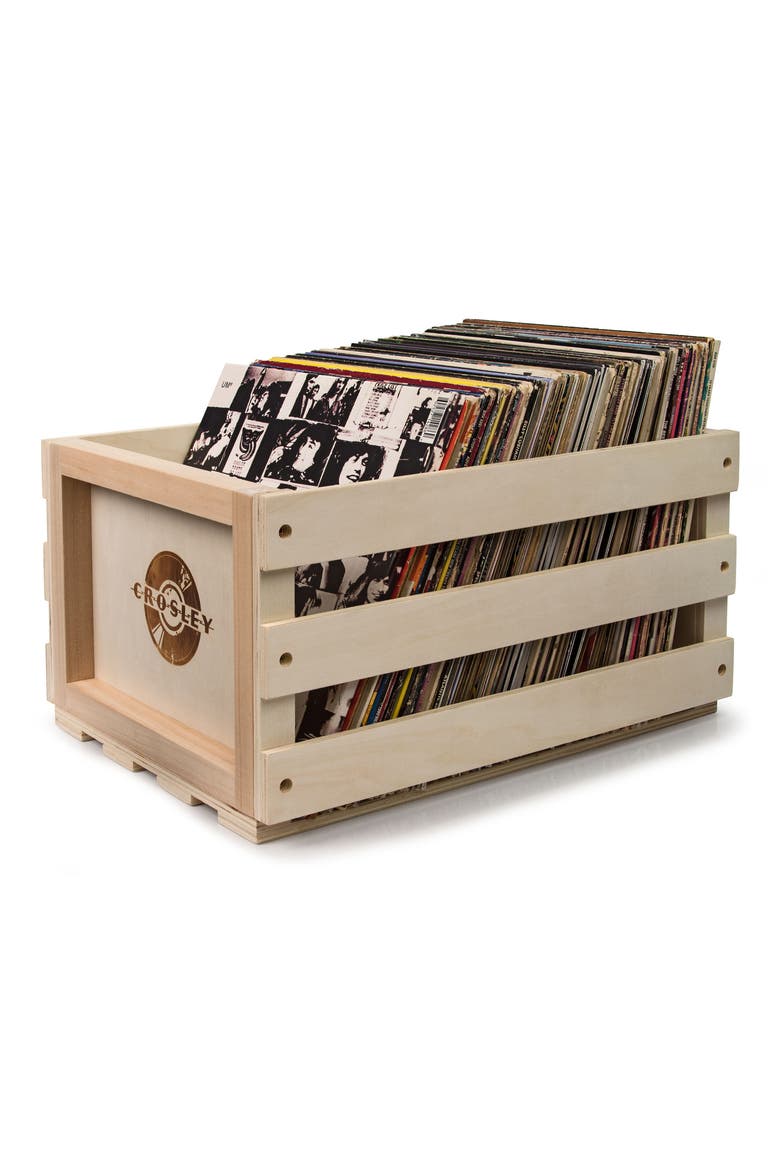 Record Storage Crate, Main, color, NATURAL
