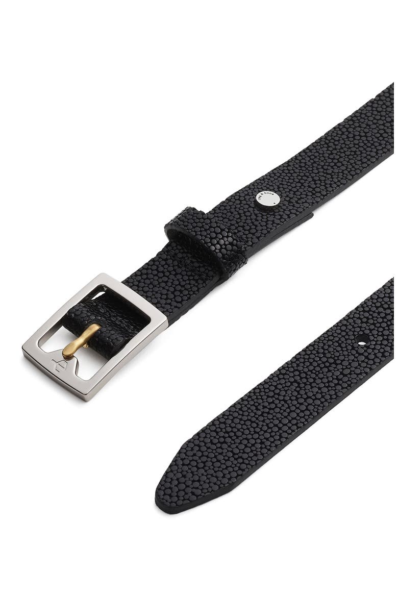 Boyfriend 2.0 Textured Leather Belt, Alternate, color, BLACK