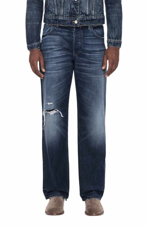 Loose Straight Leg Ripped Jeans