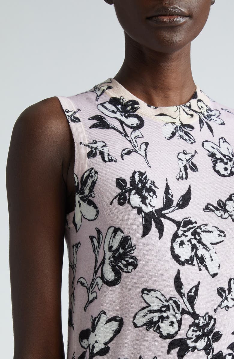 St. John Collection Magnolia Floral Wool Sweater Tank, Alternate, color, 