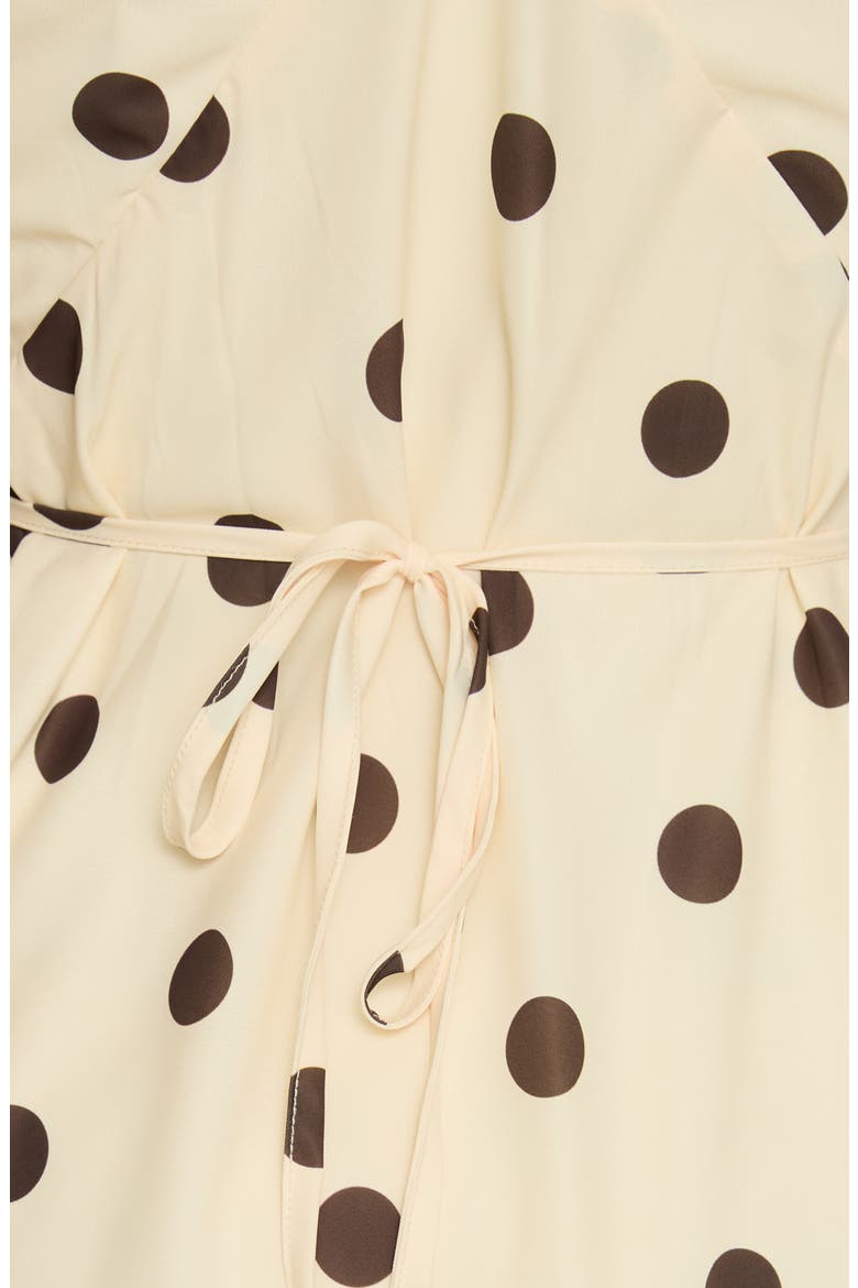 Nellie Polka Dot Sleeveless Minidress, Alternate, color, LEMON/ BROWN POLKADOT