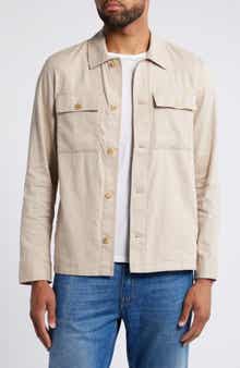 Faherty Movement Flex Linen & Cotton Button-Up Shirt Jacket