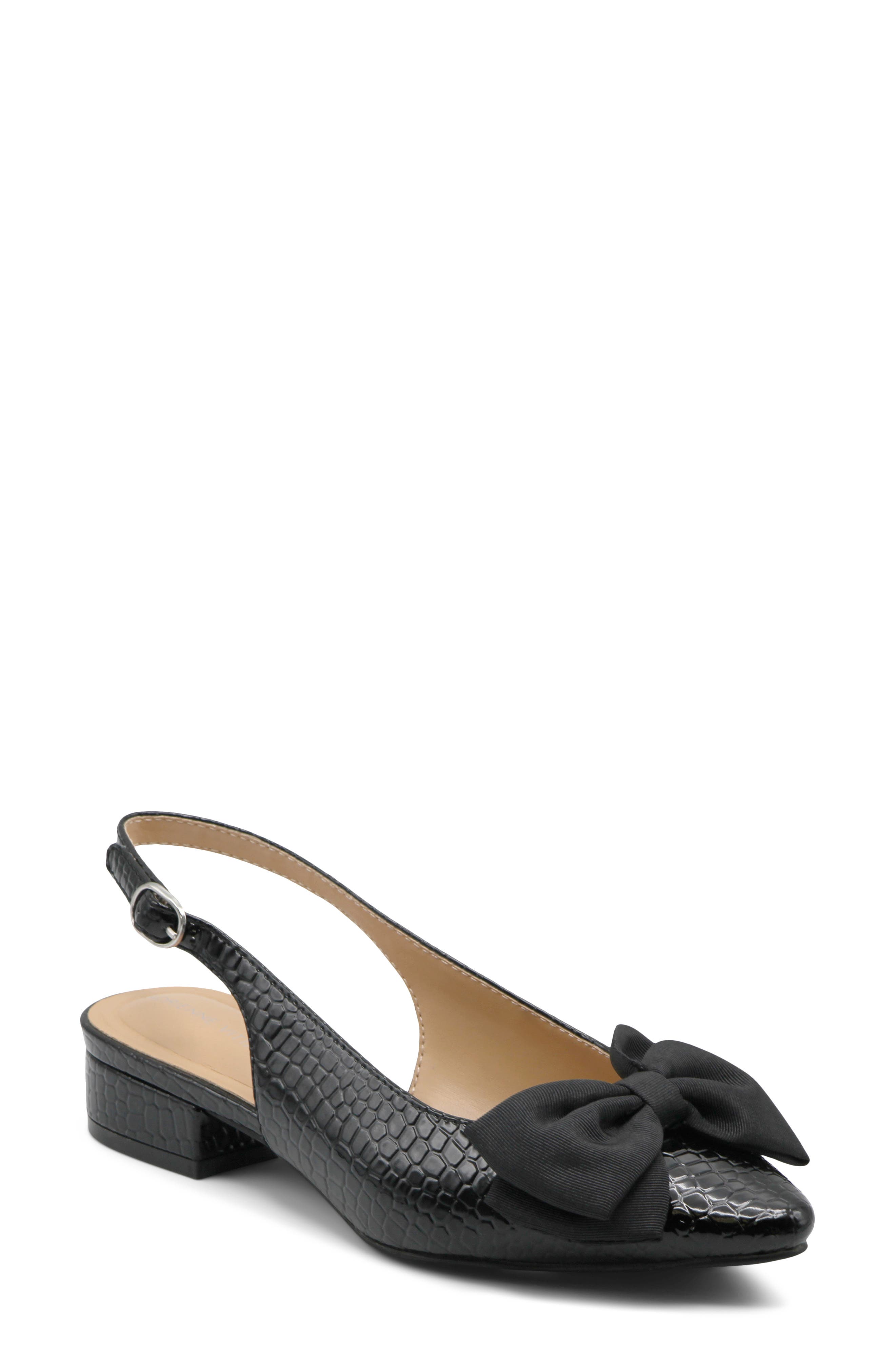 Puppy Croc Embossed Faux Leather Slingback Pump