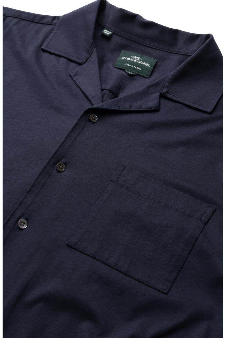 Manor Park Solid Cotton Blend Camp Shirt, Alternate, color, INK
