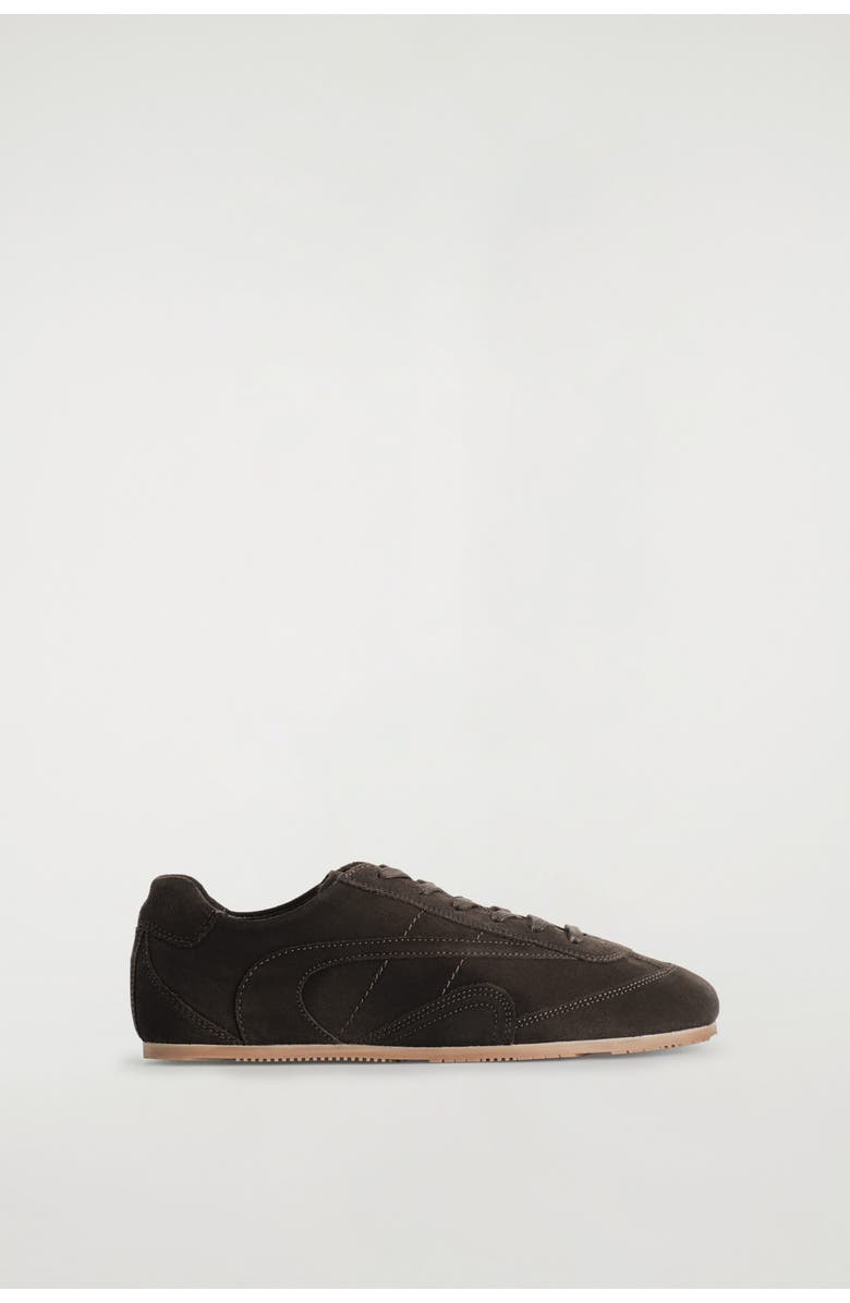 COS Minimal Leather Sneakers, Main, color, Dark Brown