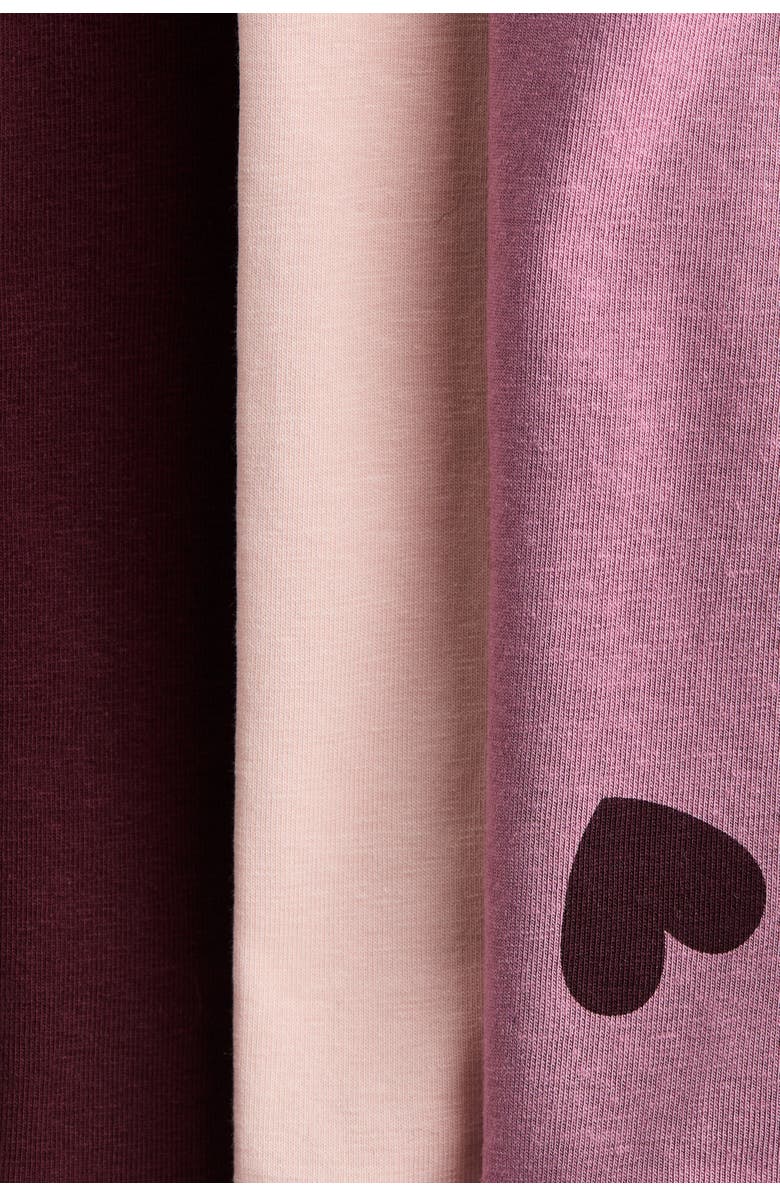 H&M 3-pack Cotton Cycling Shorts, Alternate, color, Dusty Purple/Hearts