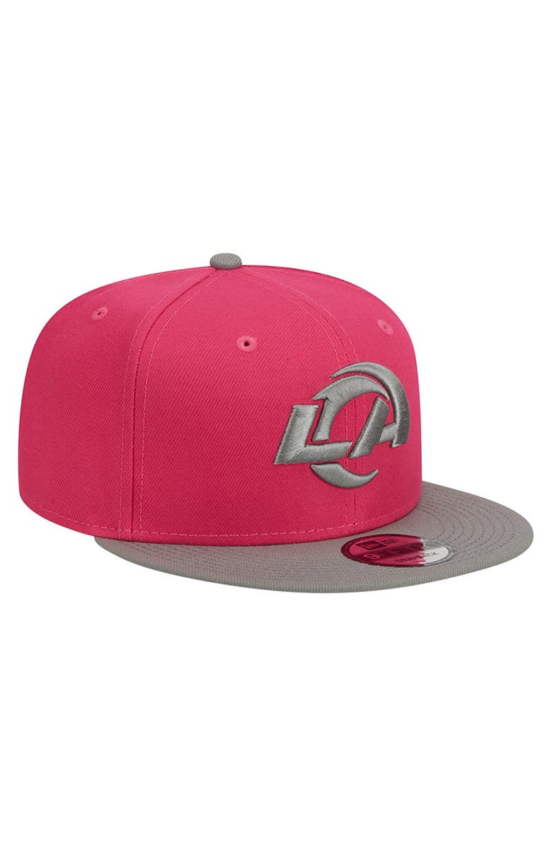 New Era Men's New Era Pink/Gray Los Angeles Rams 2-Tone Color Pack 9FIFTY Snapback Hat, Alternate, color, 