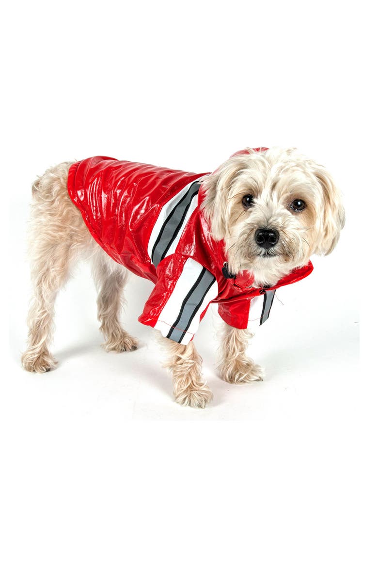 Reflecta-Glow Adjustable and Reflective Dog Raincoat - Small, Alternate, color, RED