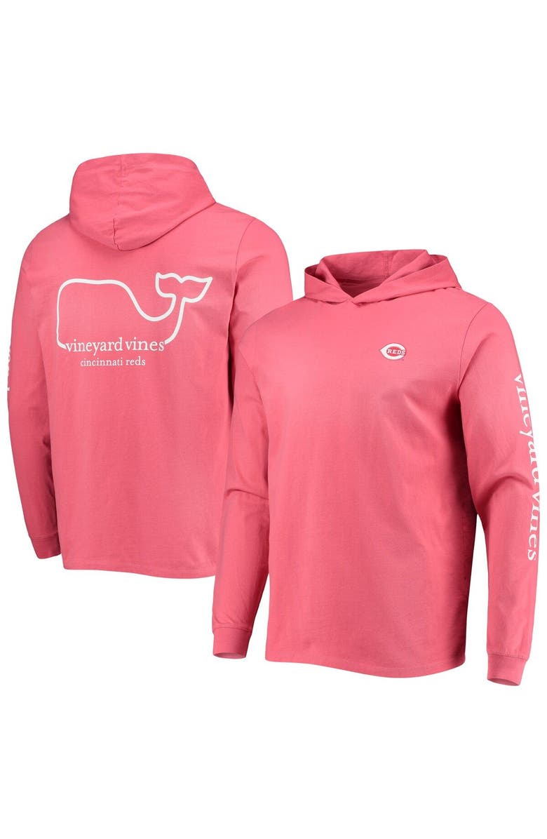 vineyard vines Men's Vineyard Vines Red Cincinnati Reds Logo Hoodie Long Sleeve T-Shirt, Main, color, 