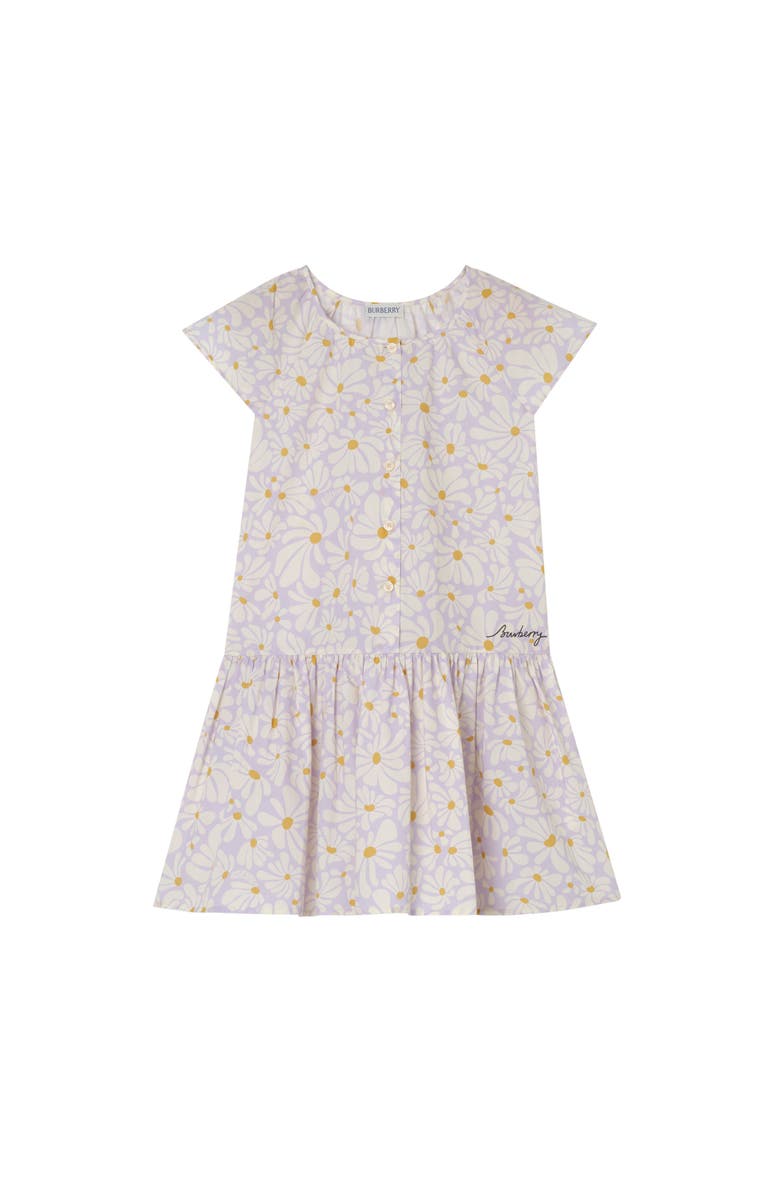 Burberry Daisy Cotton Dress, Main, color, Wisteria Purple