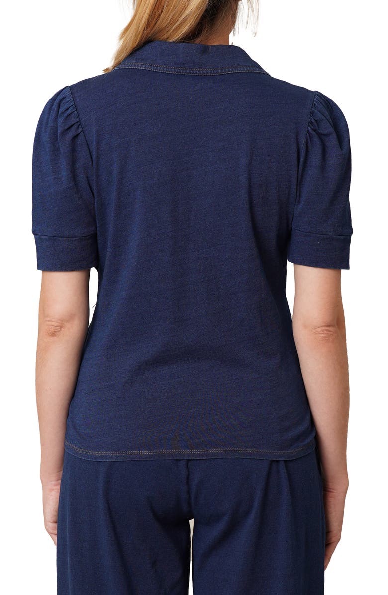 CYRUS Puff Sleeve Button-Up Shirt, Alternate, color, Dark Wash