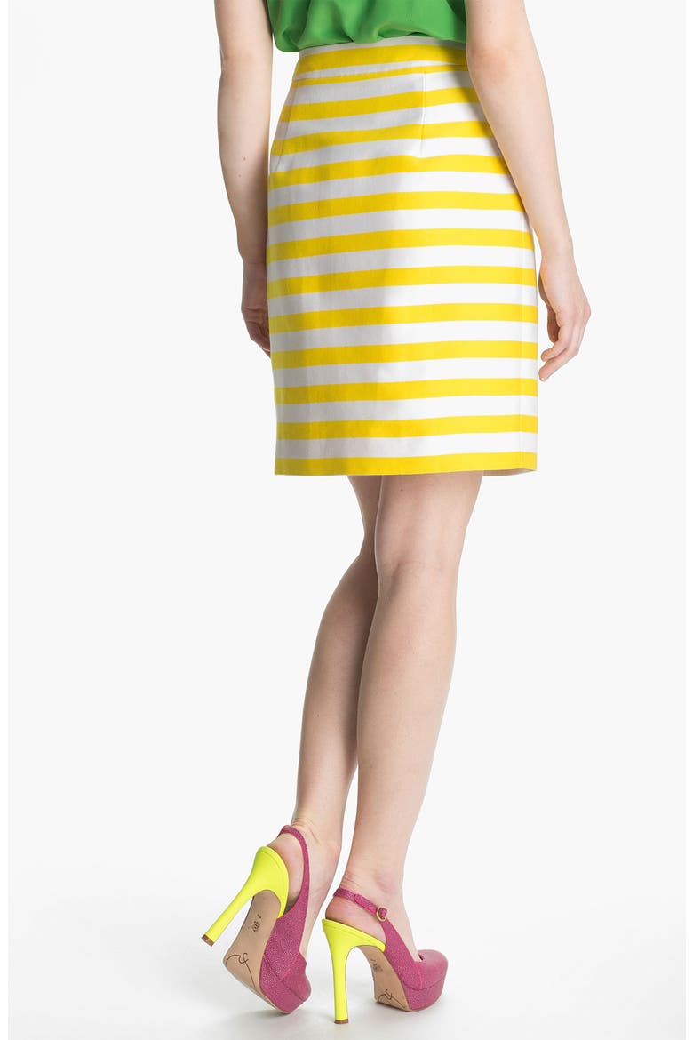 'barry' silk blend skirt, Alternate, color, DONOVAN YELLOW PETULA STRIPE