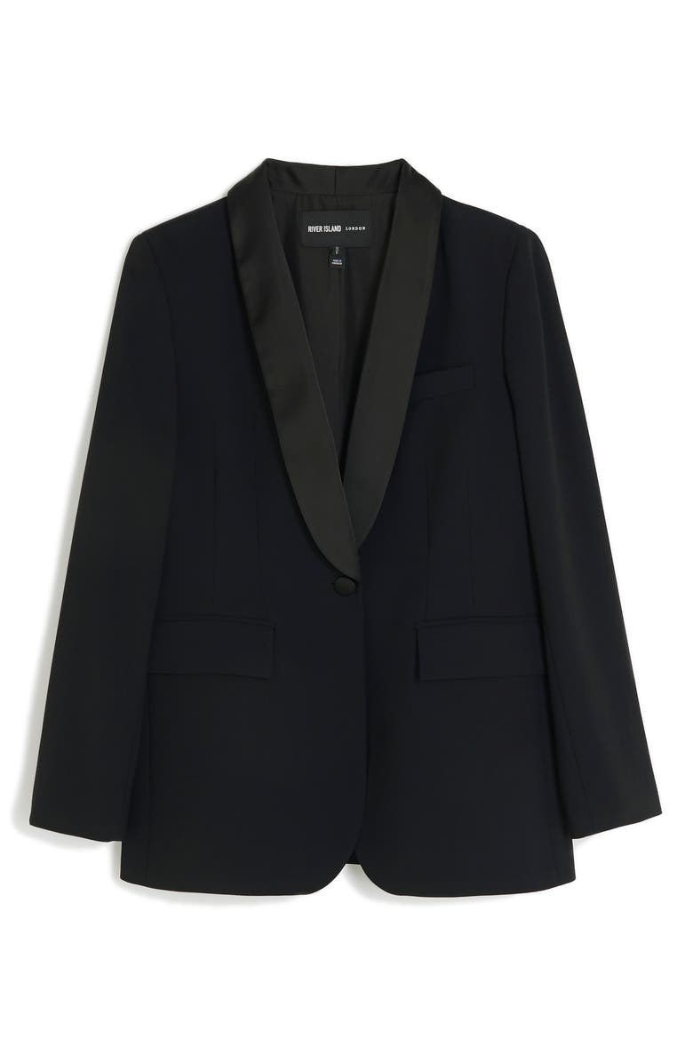 River Island Shawl Collar Tuxedo Blazer, Alternate, color, 