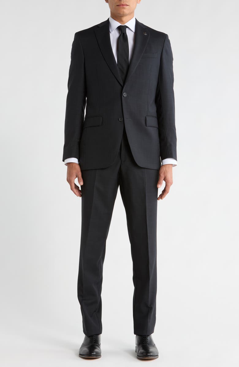 No Ordinary Joe by Ted Baker Jake Black Check Wool Suit, Main, color, 