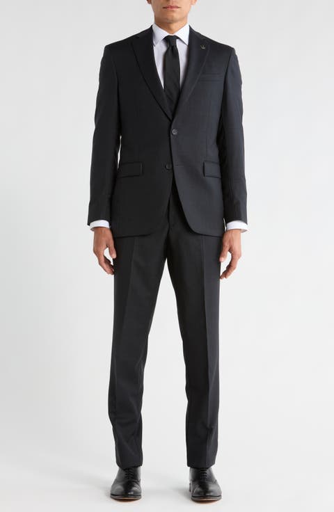 Jake Black Check Wool Suit