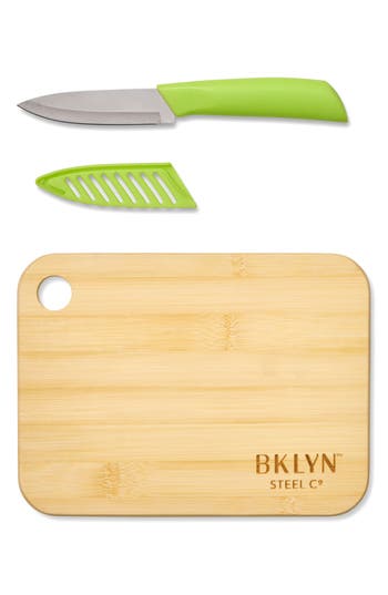 Brooklyn Steel Co. Cocktail Board & Knife Set In Brown