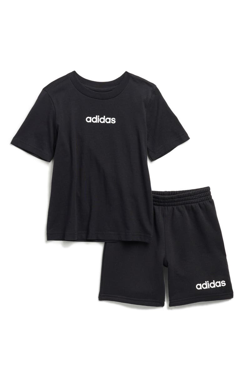 adidas Kids' Logo T-Shirt & Shorts Set, Main, color, Black Adi