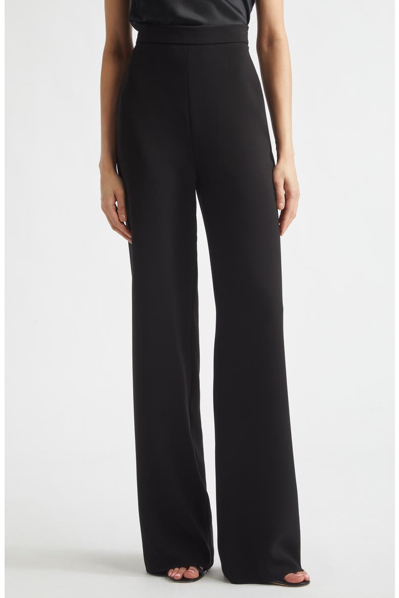 High Waist Cady Straight Leg Pants, Main, color, BLACK