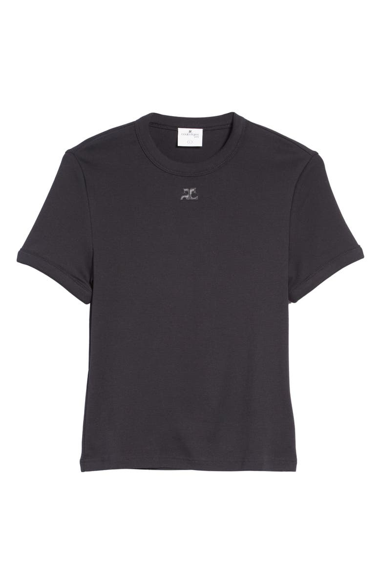 Courrèges Embroidered Cotton Logo Tee, Main, color,