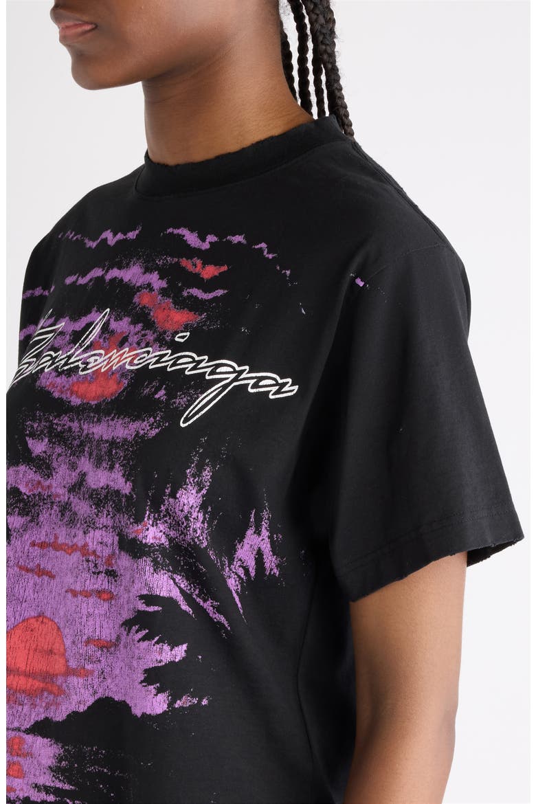 Medium Fit Distressed Sacré Couer Graphic T-Shirt, Alternate, color, 1000 BLACK