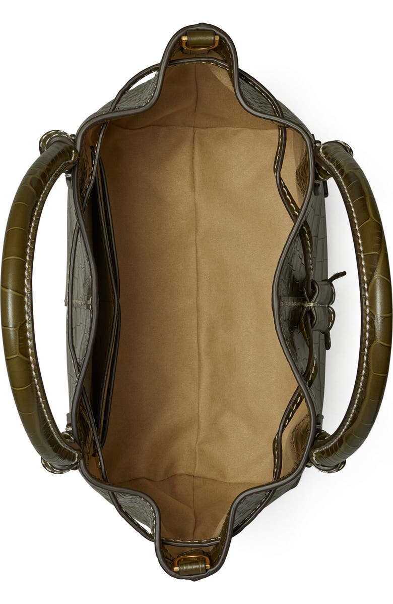 Tory Burch McGraw Small Drawstring Embossed Leather Satchel, Alternate, color,