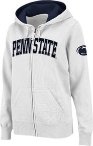 COLOSSEUM Women's Stadium Athletic White Penn State Nittany Lions Arched Name Full-Zip Hoodie
