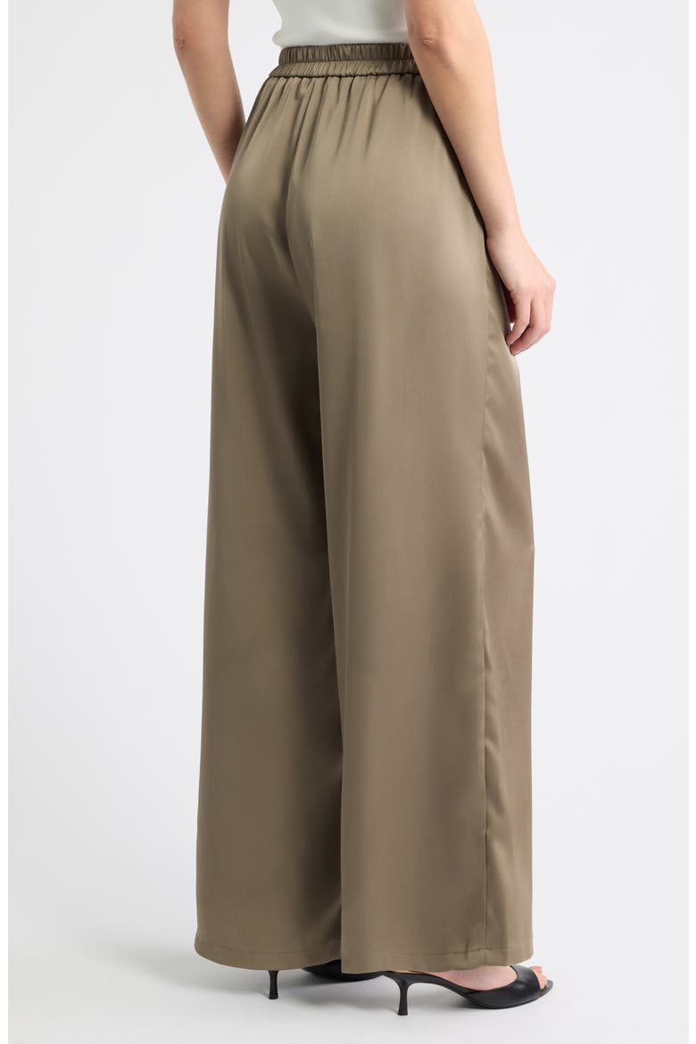 Wide Leg Satin Pants, Alternate, color, MUSHROOM