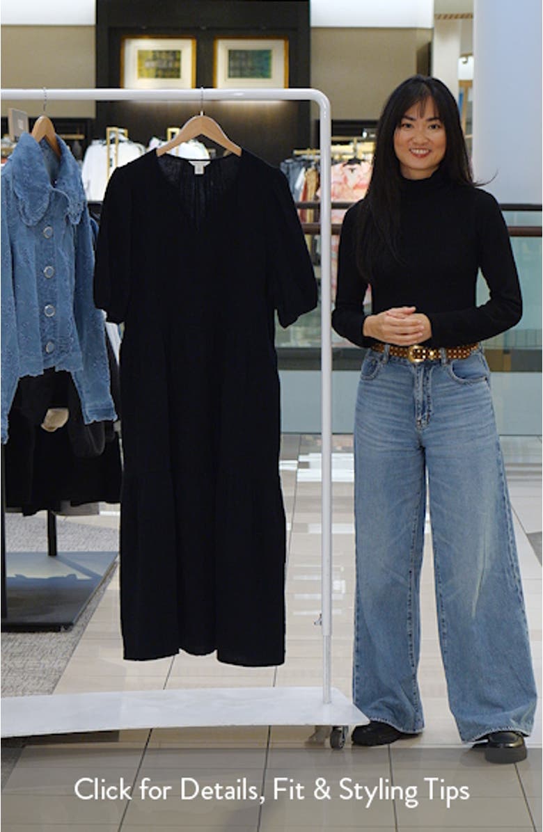 Puff Sleeve Cotton Gauze Midi Dress, sales video thumbnail