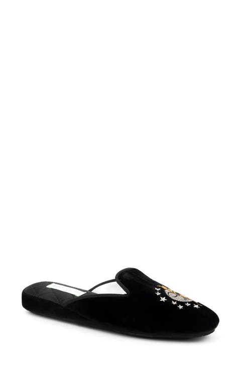 Sun Moon Star Embroidered Slipper
