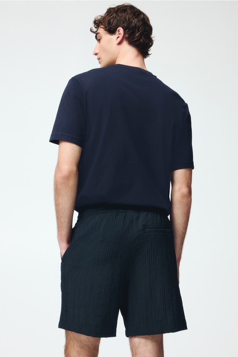 Relaxed Fit Textured Shorts, Alternate, color, Black
