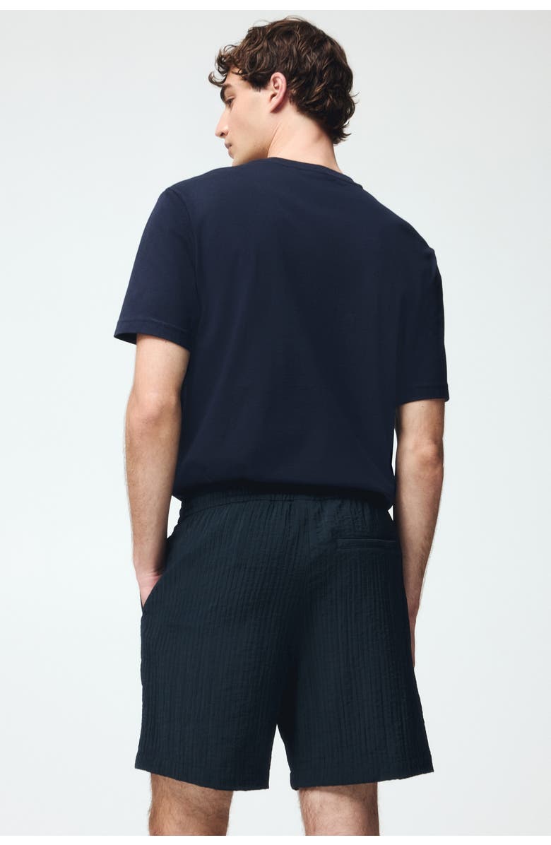 H&M Relaxed-fit textured shorts, Alternate, color, Black
