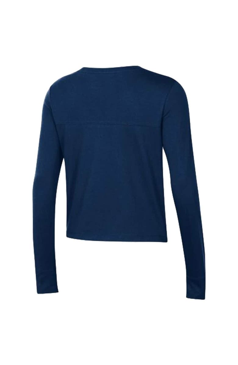 Under Armour Women's Under Armour Navy Navy Midshipmen Vault Cropped Long Sleeve T-Shirt, Alternate, color, 